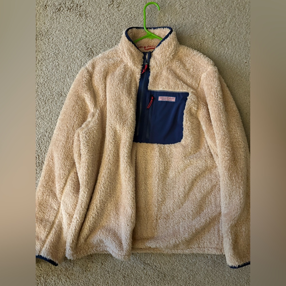 Vineyard Vines Cream and Blue Lightweight Jacket